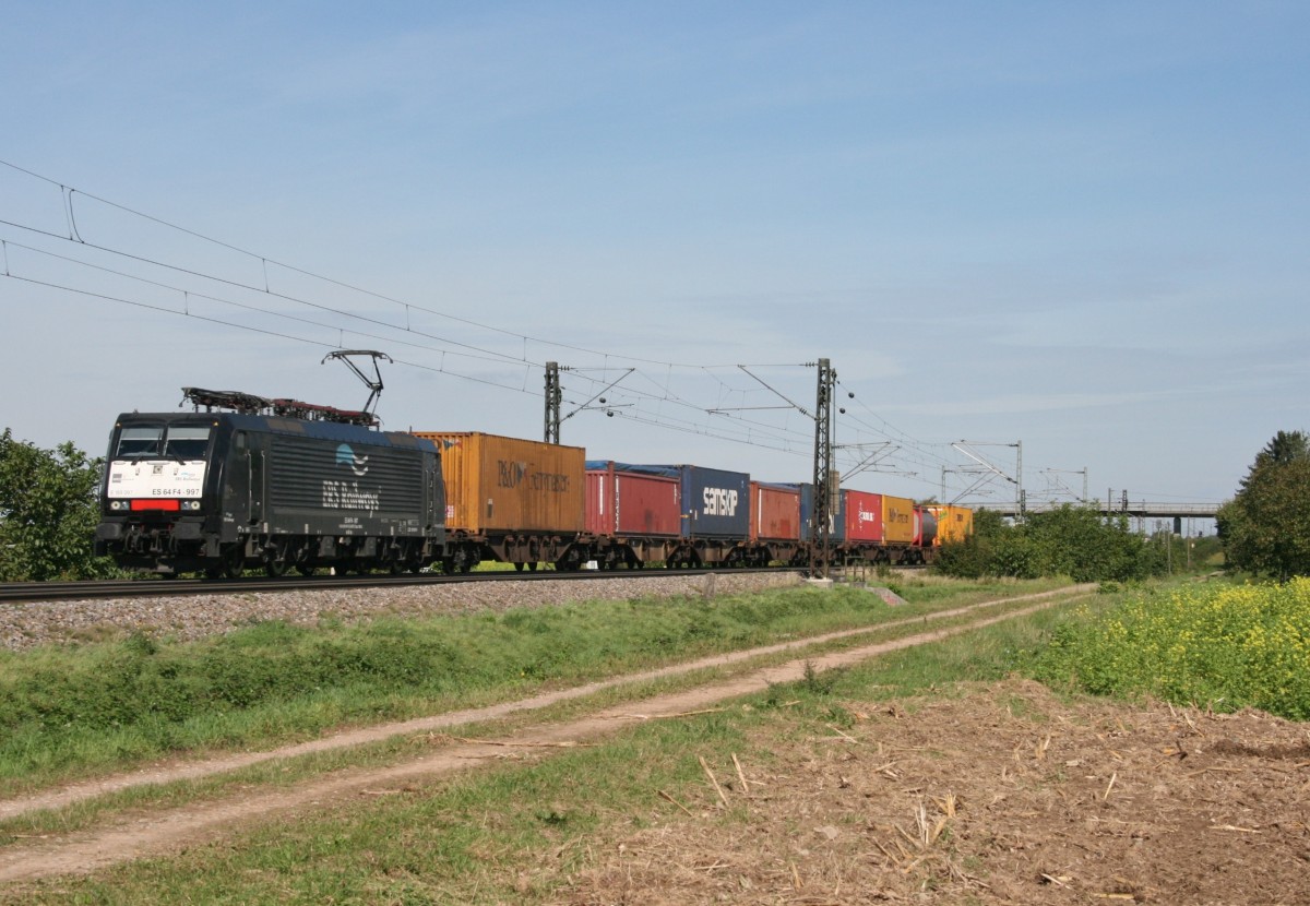ES 64 F4-997 mit DGS 40101 (ERS, Rotterdam–Padova) am 20.09.2012 zwischen Buggingen und Mllheim (Baden)