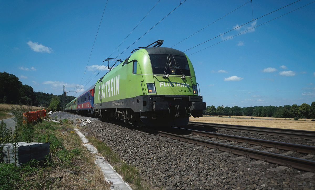 ES 64 U2 - 005 (91 80 6182 505-8 ) Flixtran auf dem Weg nach Bremen / Hamburg am 06.07.2018.