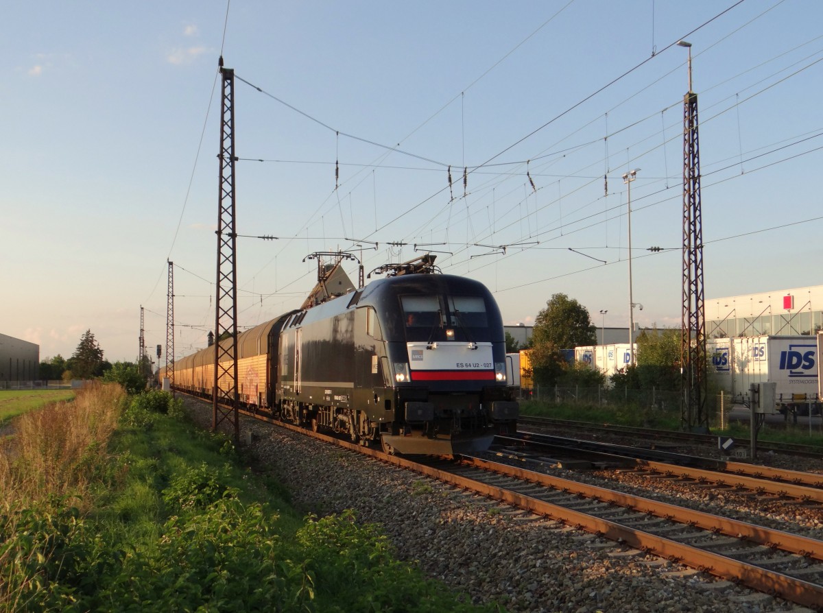 ES 64 U2-027 (MRCE)zu sehen am 09.09.15 bei Gersthofen.