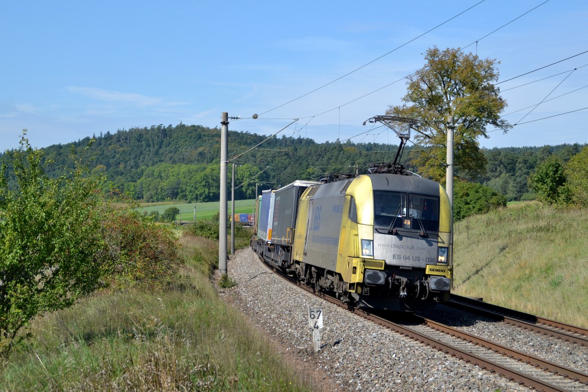 ES 64 U2-096 mit DGS 43159 Köln Eifeltor - Verona Q.E. am 18.09.2014 bei Oberdachstetten