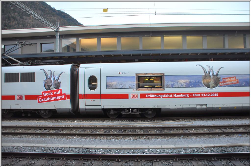 Es ist soweit; der neue ICE71 auf den Namen Chur ist in Chur eingetroffen. (13.012.2015)
