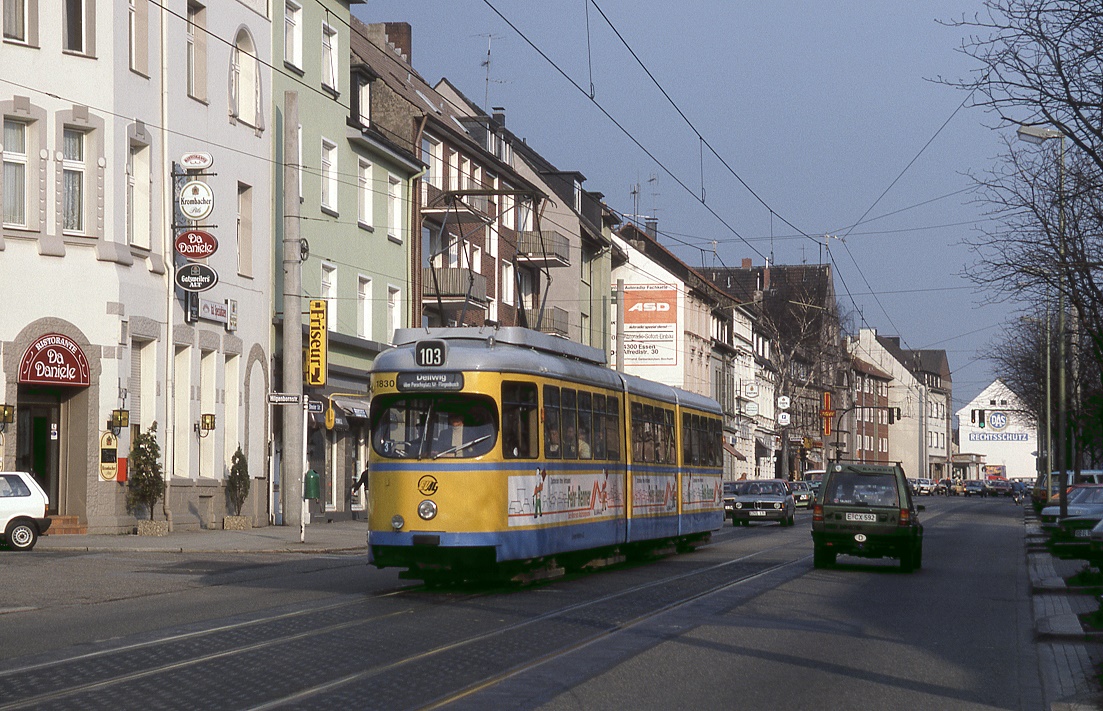 Essen Tw 1830, Steeler Straße, 02.04.1987.