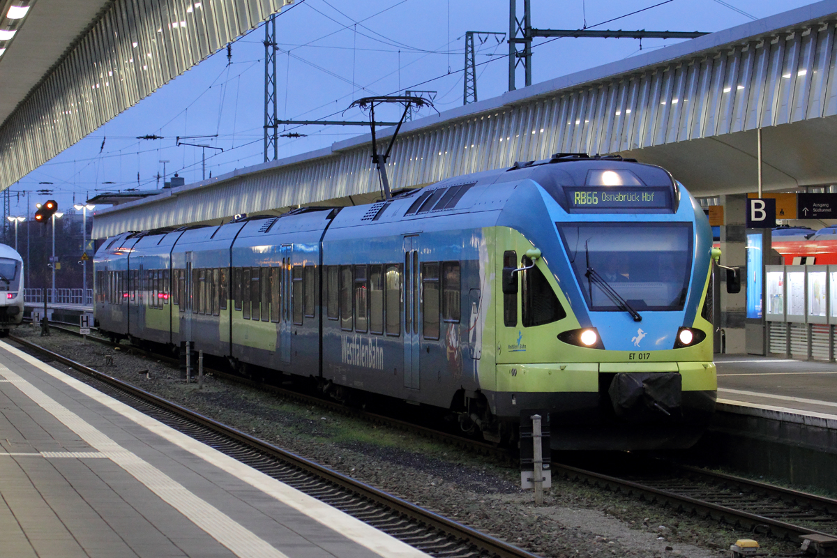 ET 017 als RB 66 nach Osnabrück Hbf. in Münster Hbf. 22.12.2013
