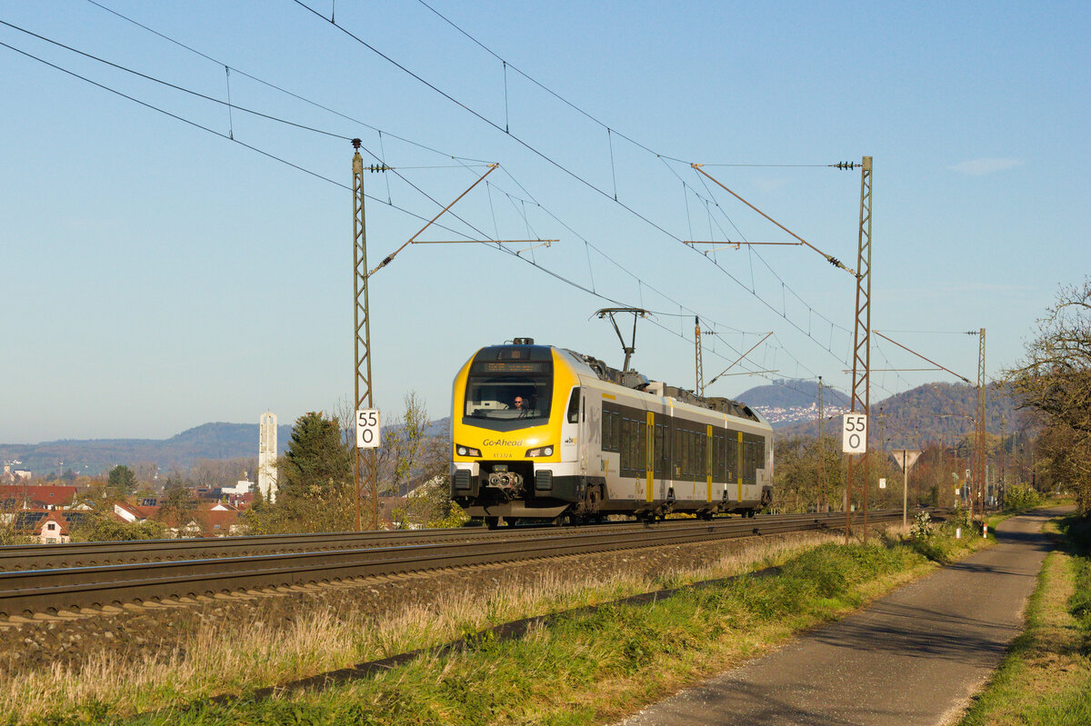 ET 3.12 A als MEX 16 Plochingen-Ulm am 13.11.2022 zwischen Gingen und Kuchen. 