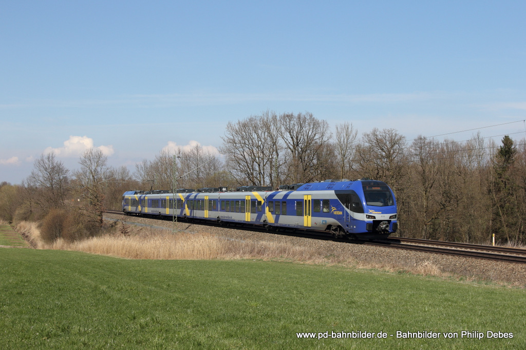 ET 313 (Bayerische Oberlandbahn GmbH) als M 79069 in Richtung Kufstein in Hilperting, 28. März 2014