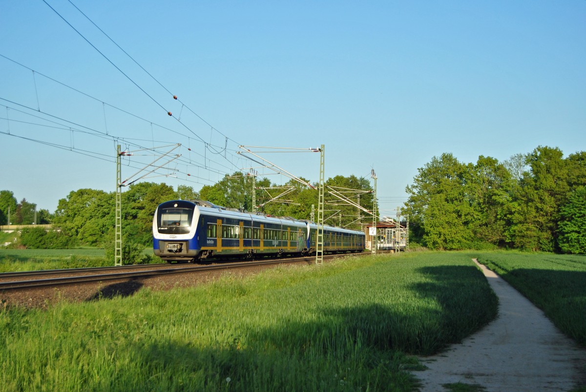 ET 440 343 fuhr am 15.05.2015 von Verden nach Bremen, hier in Bremen Mahndorf.