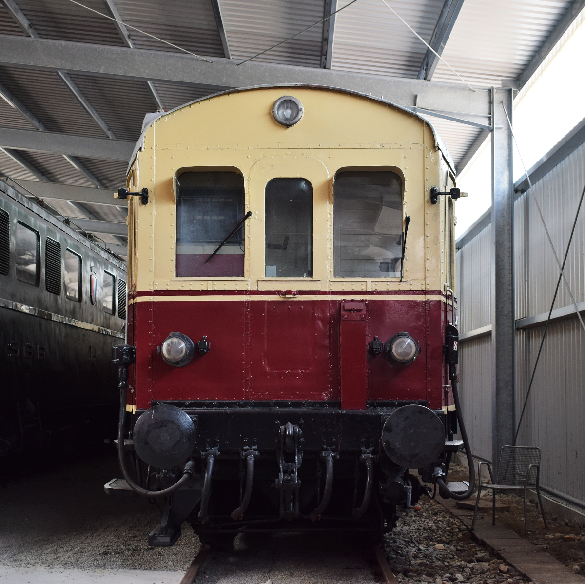 ET 85 07 am 21. April 2018 in der SVG Eisenbahn-Erlebniswelt in Horb am Neckar.