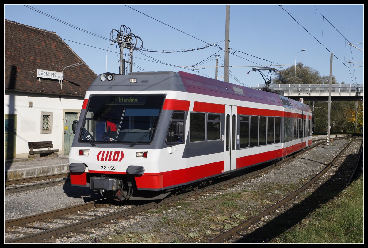 ET22 155 in Leonding Lokalbahn am 4.11.2019.