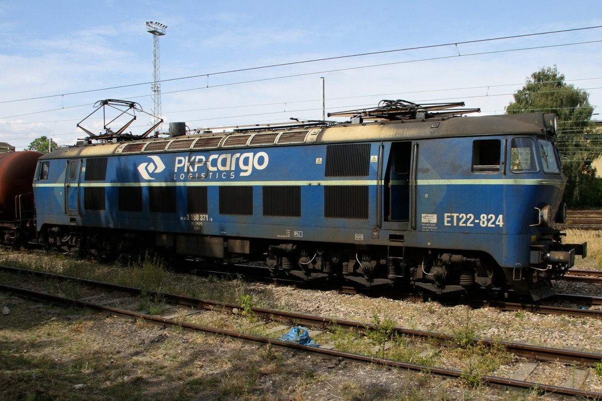 ET22-824 am 22.08.2015 am Bahnhof von Lublin in Polen.