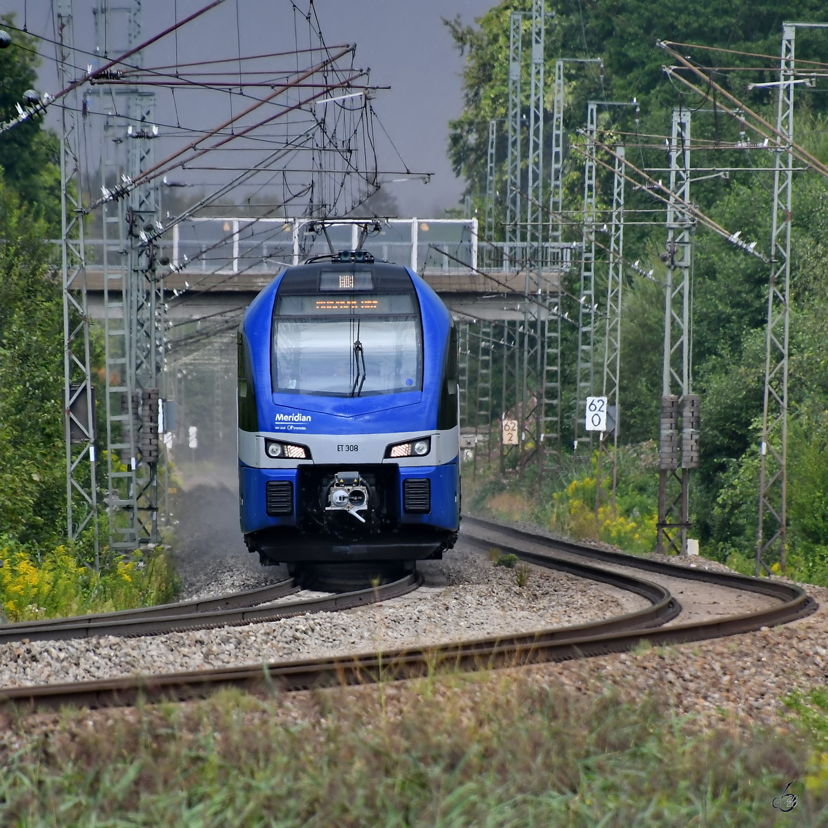 ET308 von Meridian ist Anfang August 2020 bei Fuchsreut zu sehen.