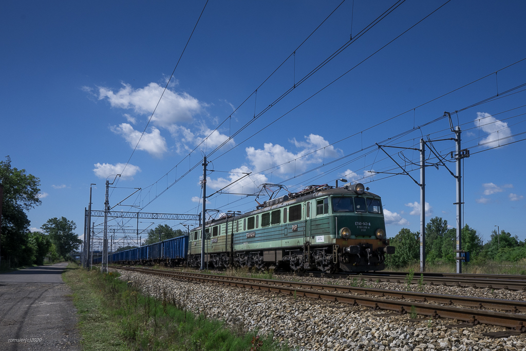 ET41-143 mit Kohlezug am 30.06.2020 in Tychy(Tichau).