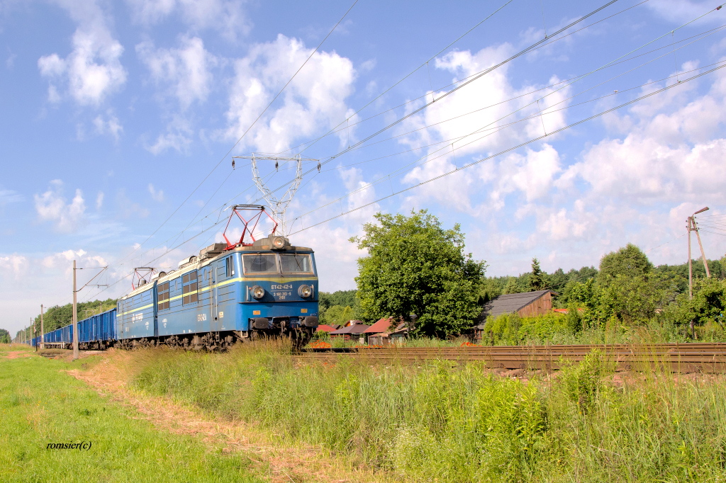 ET42-42 mit einem Kohlezug am 13.06.2014 bei Tychy(Tichau)