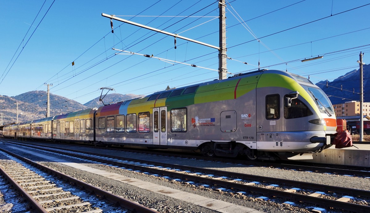 ETR 170 044-1 als REX 1868 (Lienz - Fortezza/Franzensfeste) am 29.12.2015 in Lienz.