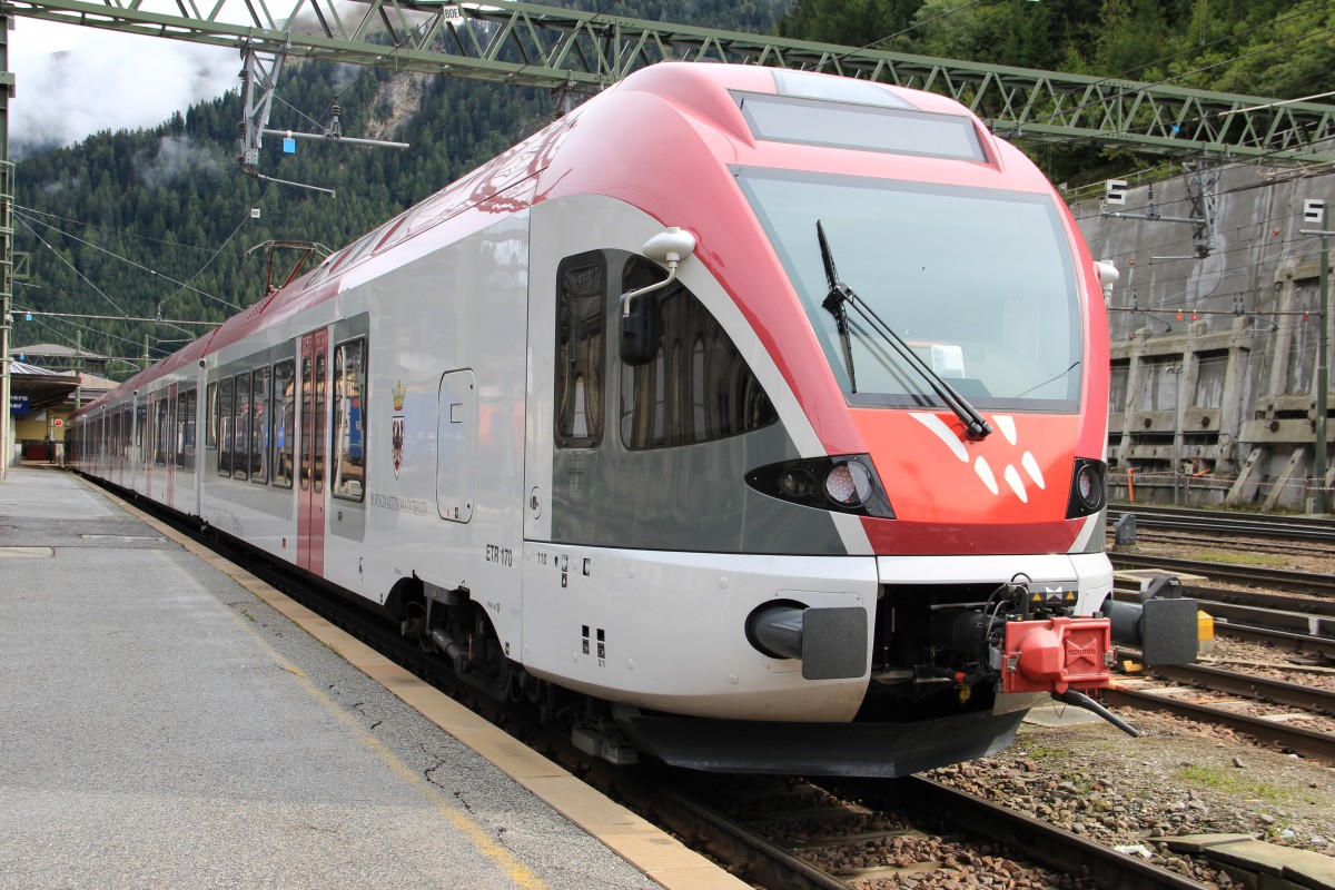 ETR 170 abgestellt während der Mittagspause am Bahnhof Brenner/Brennero am 3.9.2014