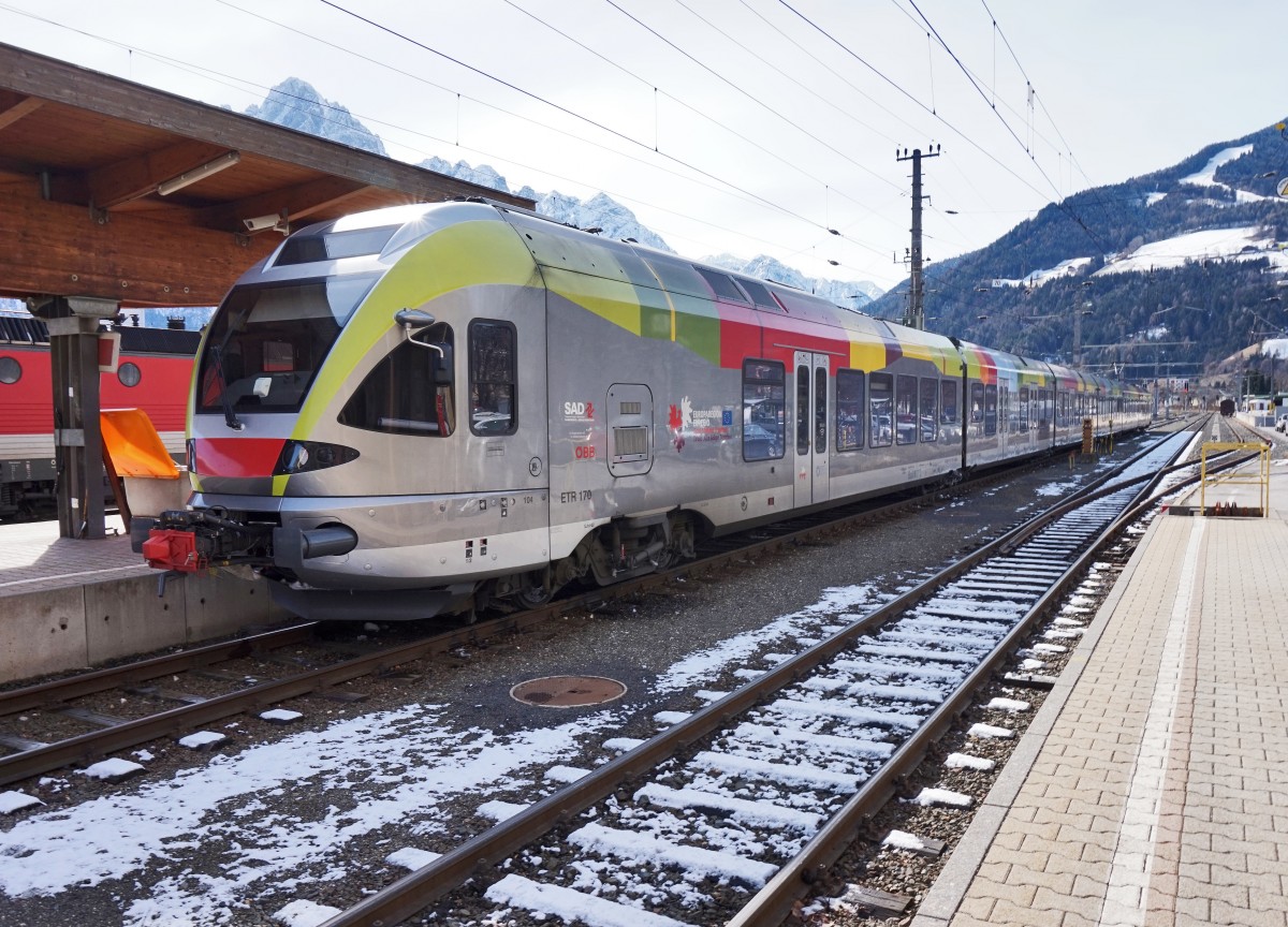 ETR 170 XXX am 4.3.2016, abgestellt an Bahnsteig 2 in Lienz.