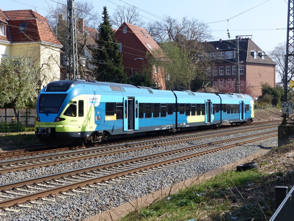 EuroBahn ET 8.08 abgestellt im Vorfeld des Bf. Rheine für RB65 nach Münster, 26.03.2022