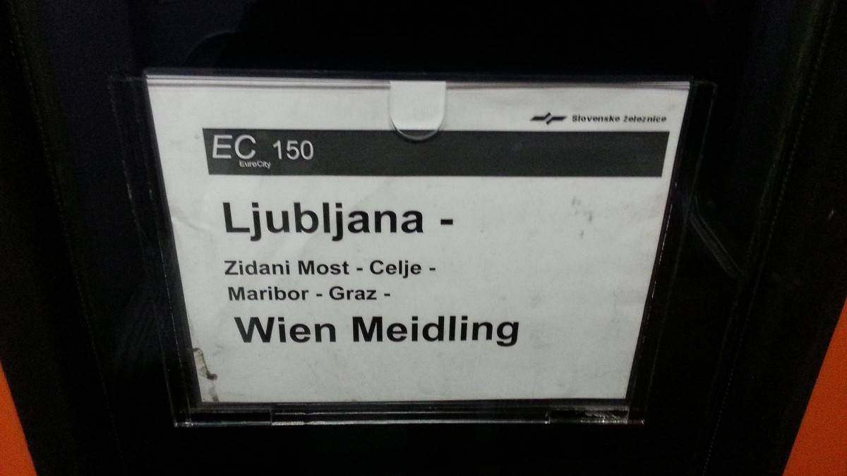 Eurocity von Ljubljana nach Wien Meidling.