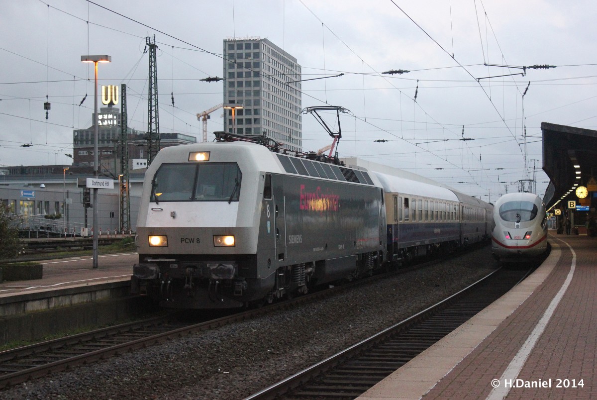 Eurosprinter PCW 8 (127 001) mit dem Rheingoldzug DPF 91520 am 20.12.2014 in Dortmund Hbf und fuhr weiter nach Wolfsburg.