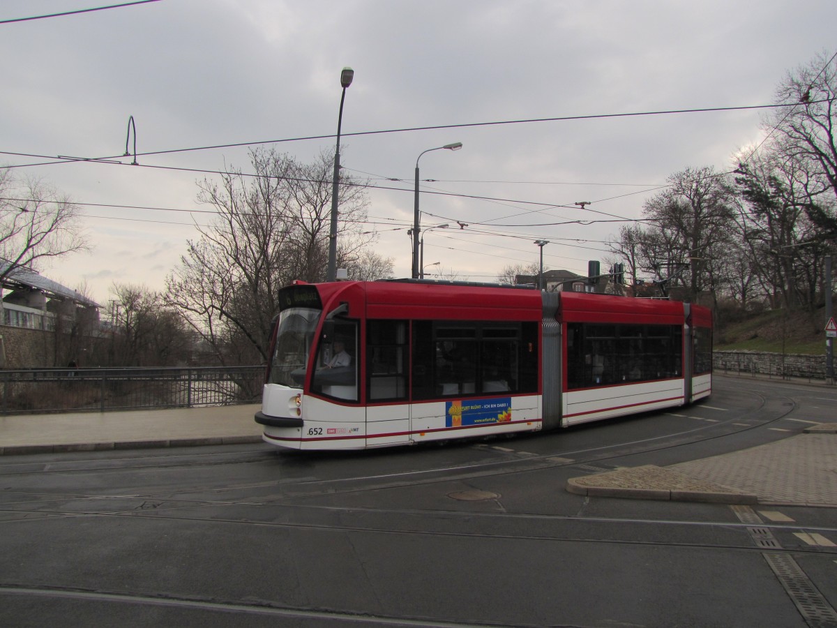 EVAG 642 als Linie 6 vom Wiesenhgel zum Domplatz, am 13.04.2013 am Erfurter Hauptbahnhof.