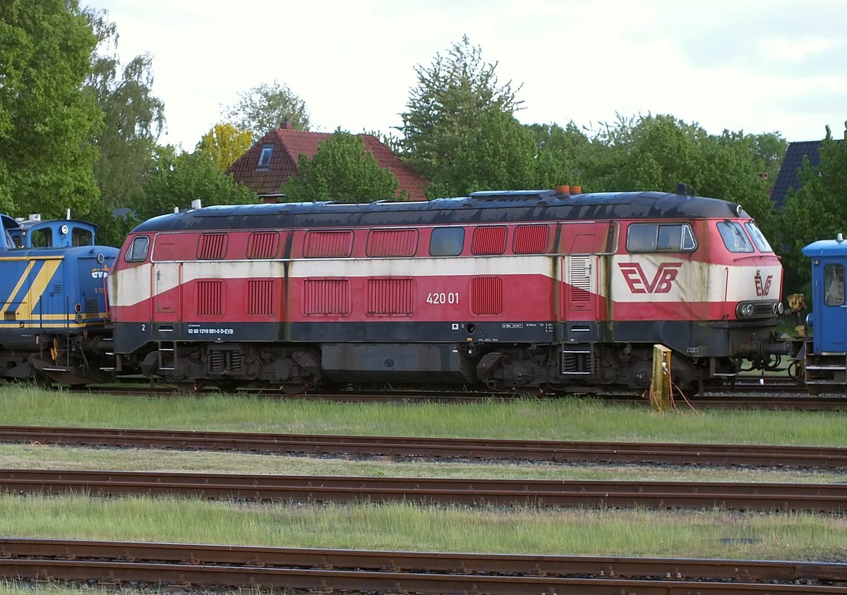 EVB 420 01 (ex. DB 219 001 bzw. V169) am 14.05.16 abgestellt in Bremervörde.