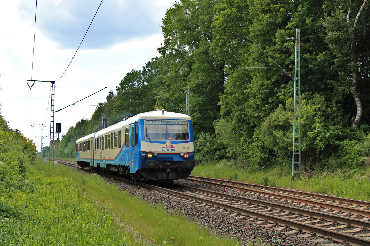 evb 628 150 durchfährt den Bahnhof Walle als RB76 von Verden(Aller) nach Rotenburg(Wümme). (25.05.2022)