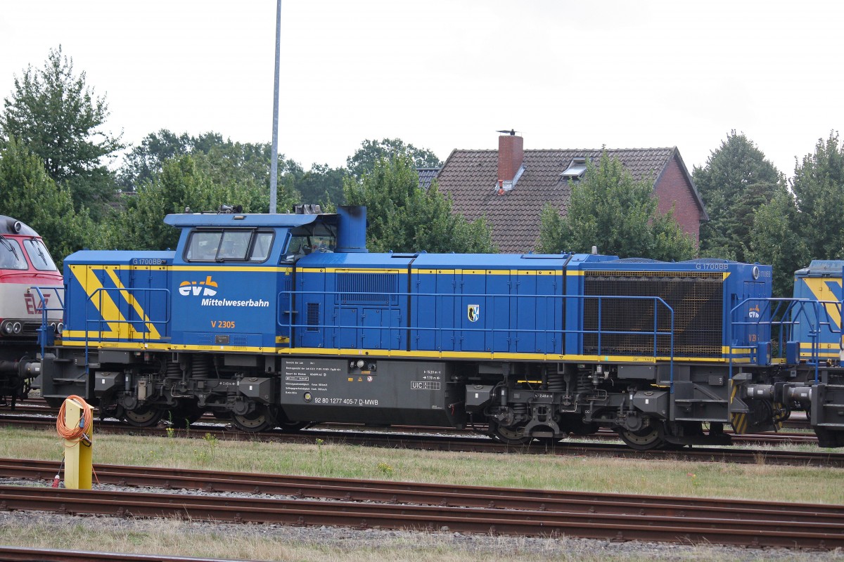 EVB/MWB V2305 am 30.7.13 abgestellt in Bremervrde.
