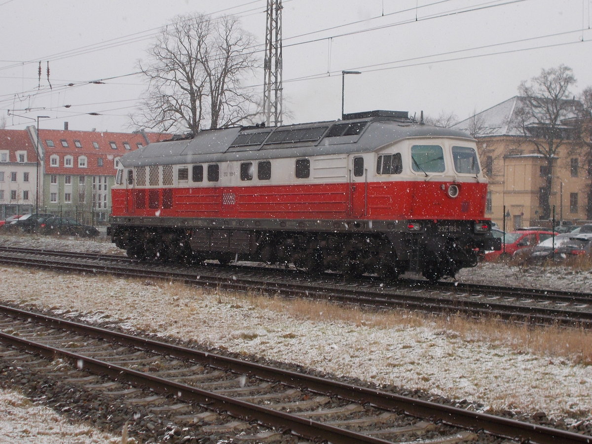 EWR 232 189,am 04.Februar 2018,bei der Ausfahrt aus Greifswald.