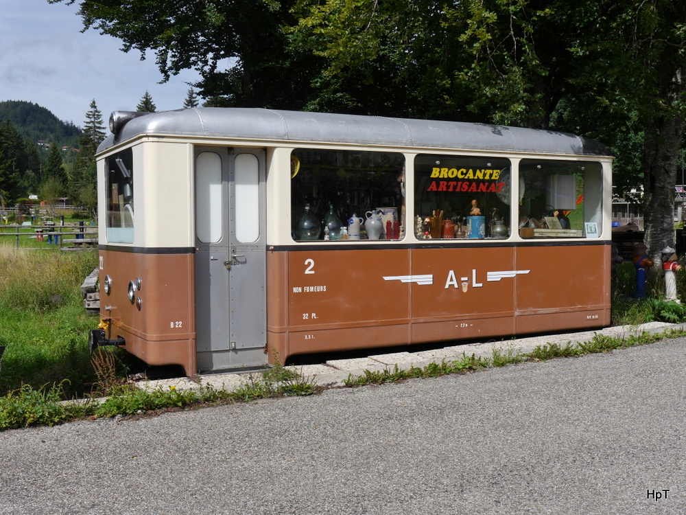 ex AL Personenwagen 2 Kl. B 22 Abgestellt bei St. Cergue am 17.08.2014