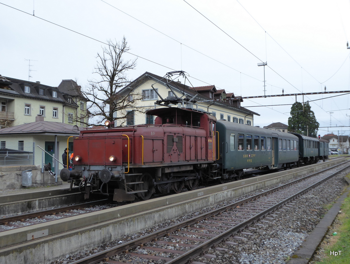 ex MthB Ee 3/3 16318 im Bahnhof Bischofszell Stadt am 29.11.2015