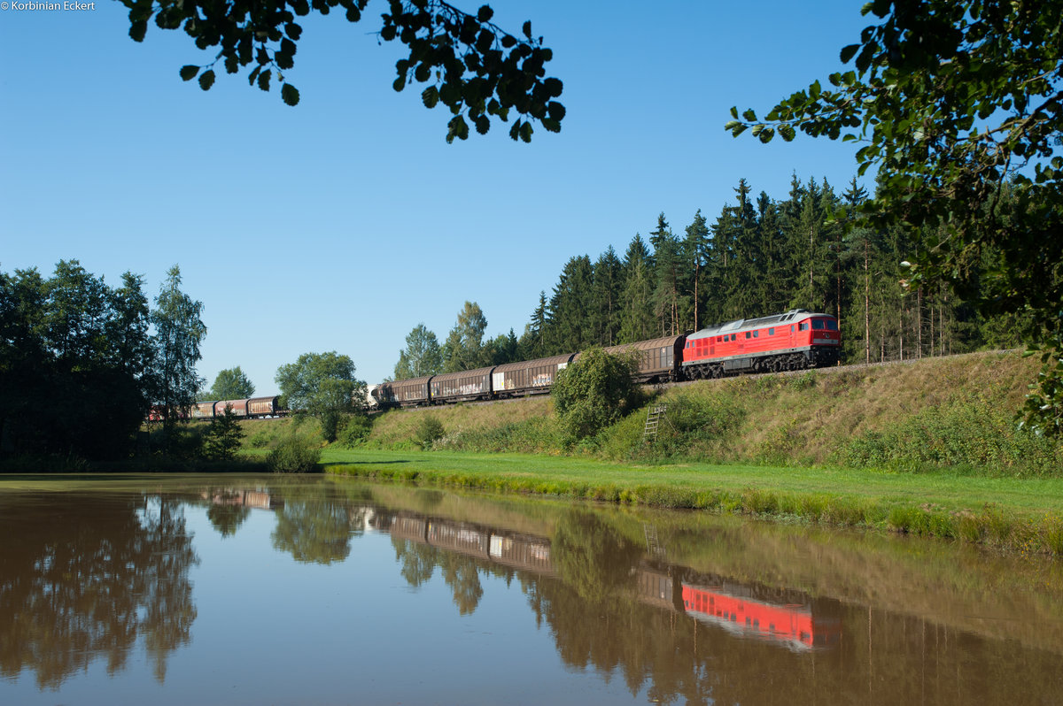 EZ 51721 gezogen von 232 609 von Nürnberg Rbf nach Leipzig Engelsdorf bei Oberteich, 27.08.2016