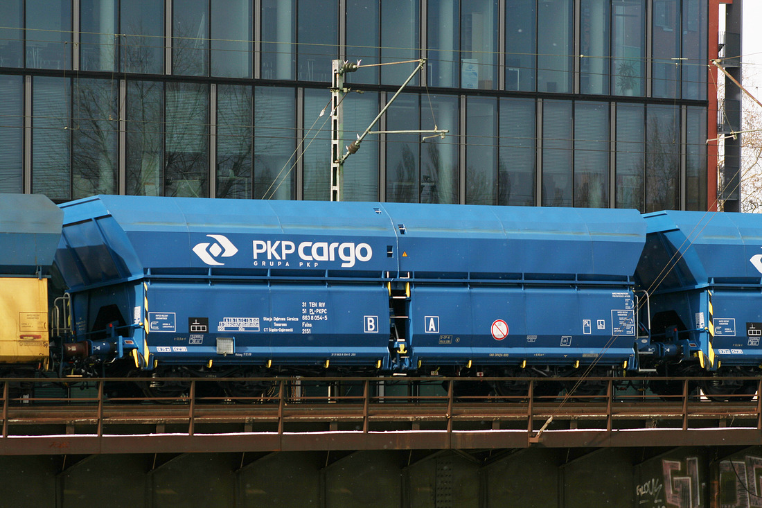 Falns der polnischen PKP Cargo, aufgenommen am 6. März 2010 unweit der Deutschherrnbrücke.