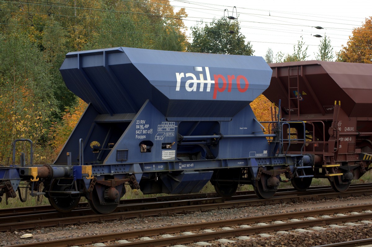 Fccpps der NL in einem Ganzzug in Gnitz abgestellt am  12.10.2013 gegen 14:22 Uhr aufgenommen.