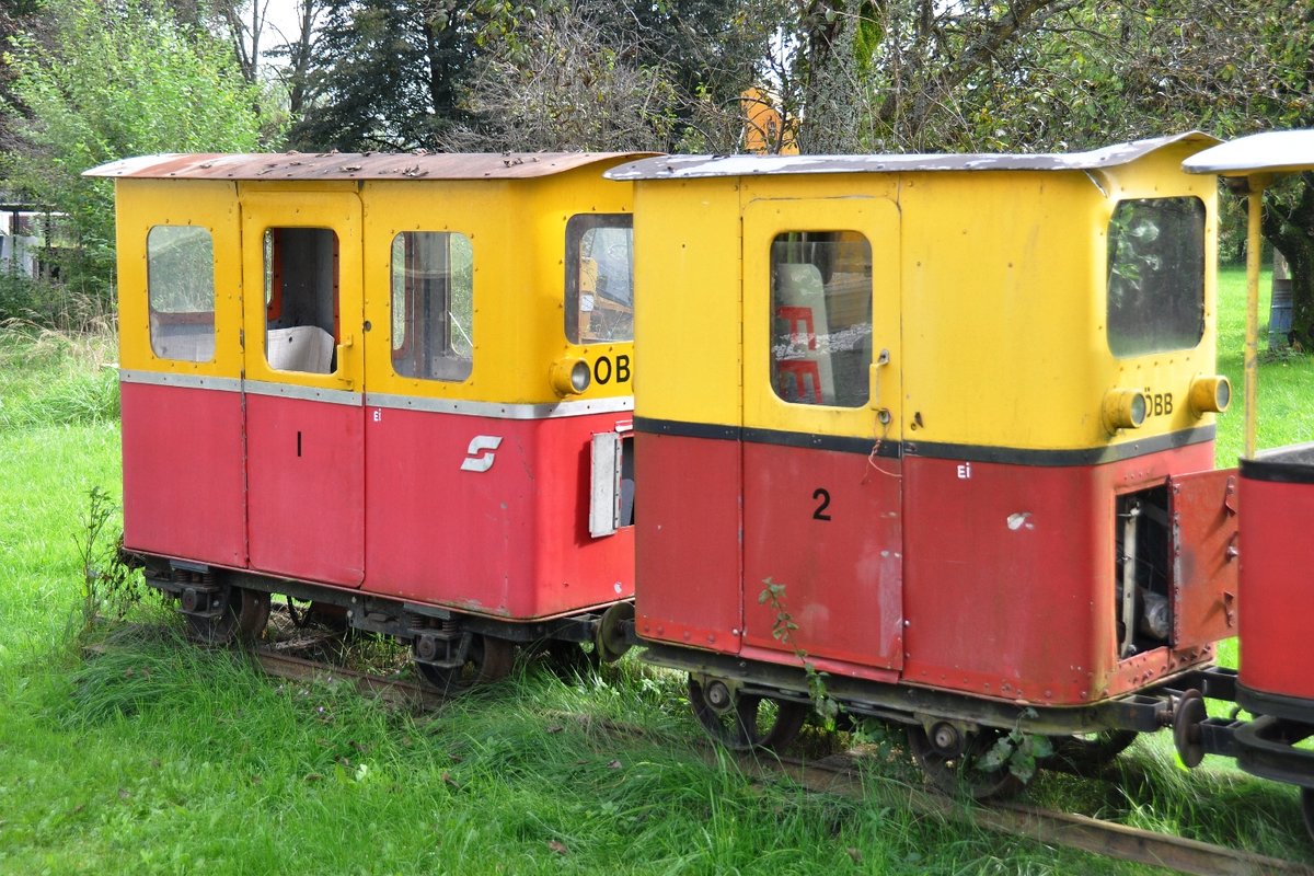Feldbahn der ÖBB zum Bau der Lawinengalerie bei Dalaas (Arlbergbahn, Vorarlberg) in den 1950er-Jahren – abgestellt bei der Stainzer Feldbahn (Stmk.) (Foto: 16.09.2014)