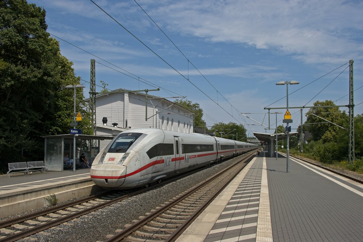 Female ICE 412 046 (Tz 9046) als ICE 640 nach Düsseldorf im Bahnhof Kamen (18.06.2023) 