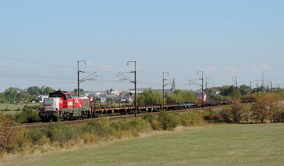 Fennange - 22. September 2020 : die 4185 305 mit dem Güterzug 34660 Wasserbillig - Belval.