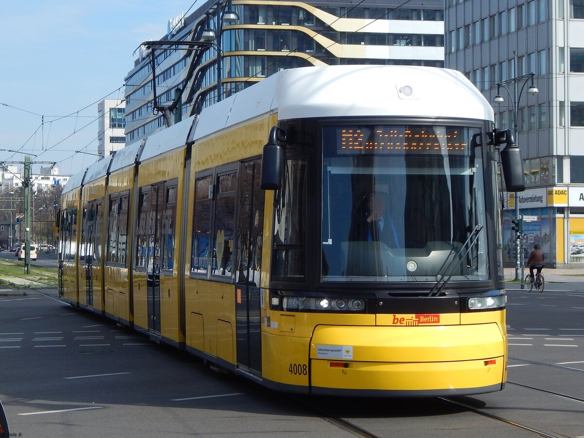 Flexity Nr. 4008 der BVG in Berlin am 30.03.2019