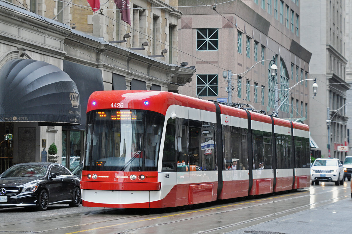 Flexity Tramzug der TTC 4426, auf der Linie 514 unterwegs in Toronto. Die Aufnahme stammt vom 22.07.2017.