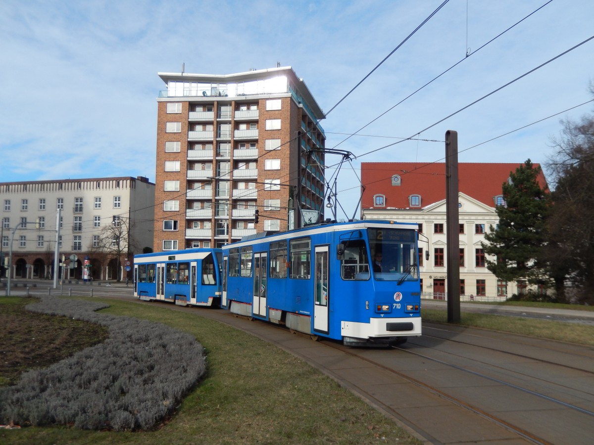 Fotohalt am Neuen Markt (Tatra-Foto-Tag am 08.02.2015 bei der Rostocker Straßenbahn)
