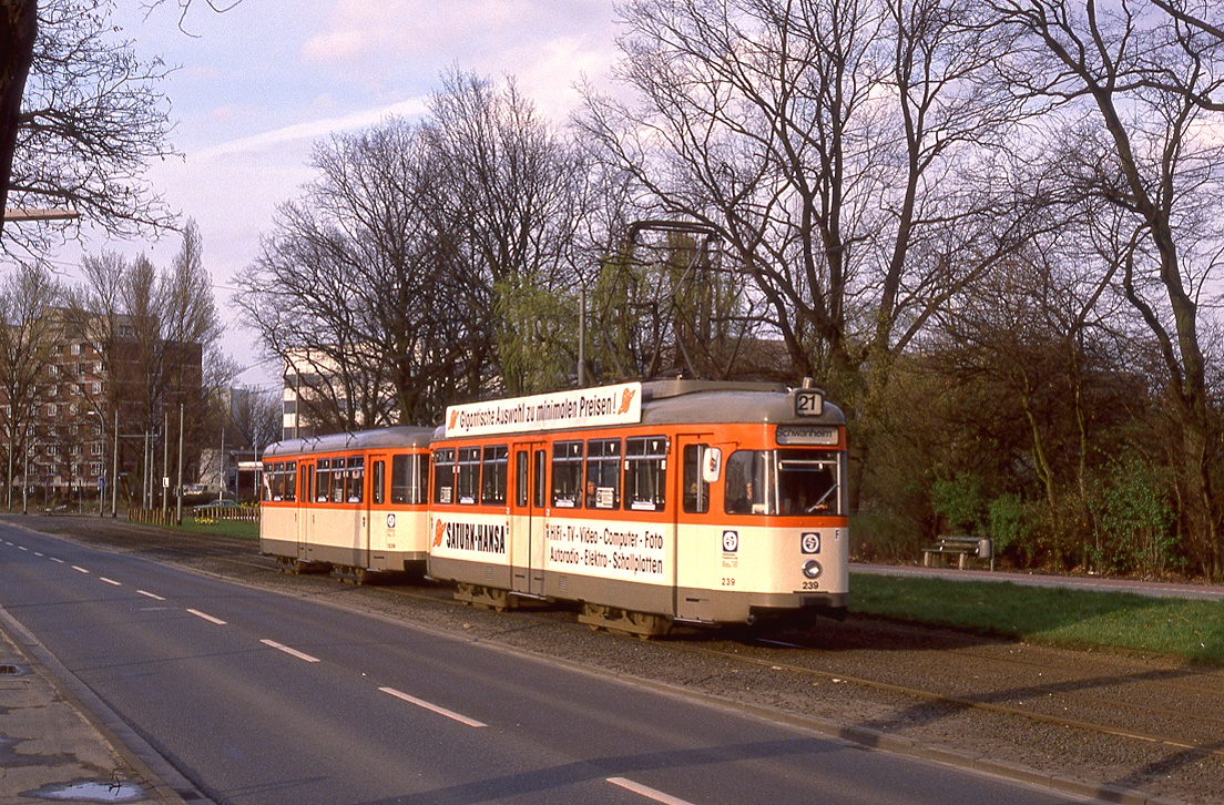 Frankfurt 239 + 1239, Deutschordenstraße, 25.03.1989.