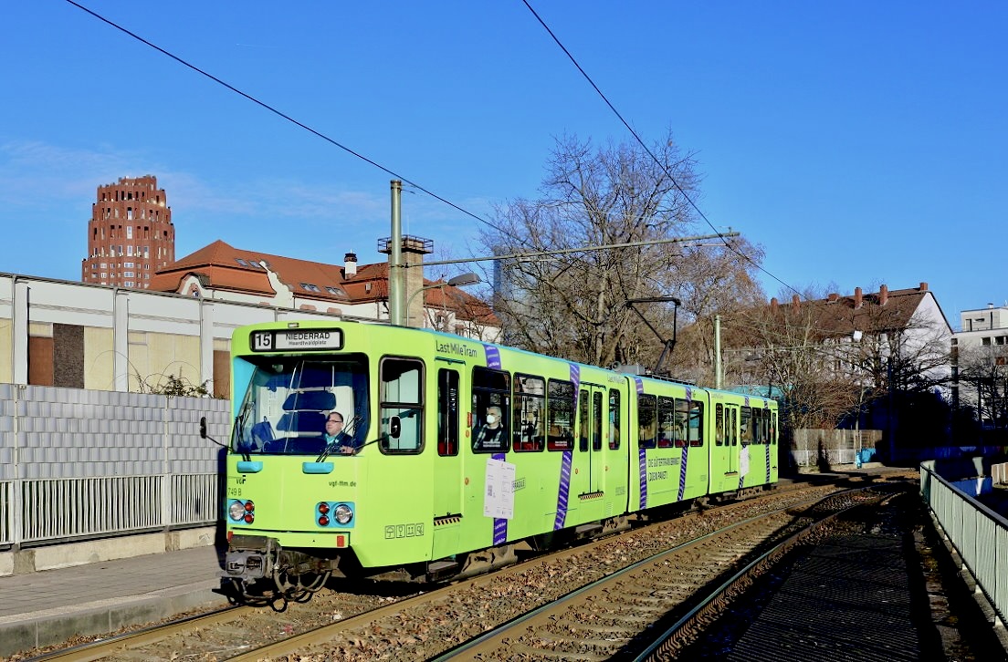 Frankfurt 749, Lokalbahnhof, Heisterstraße, 14.01.2025.

