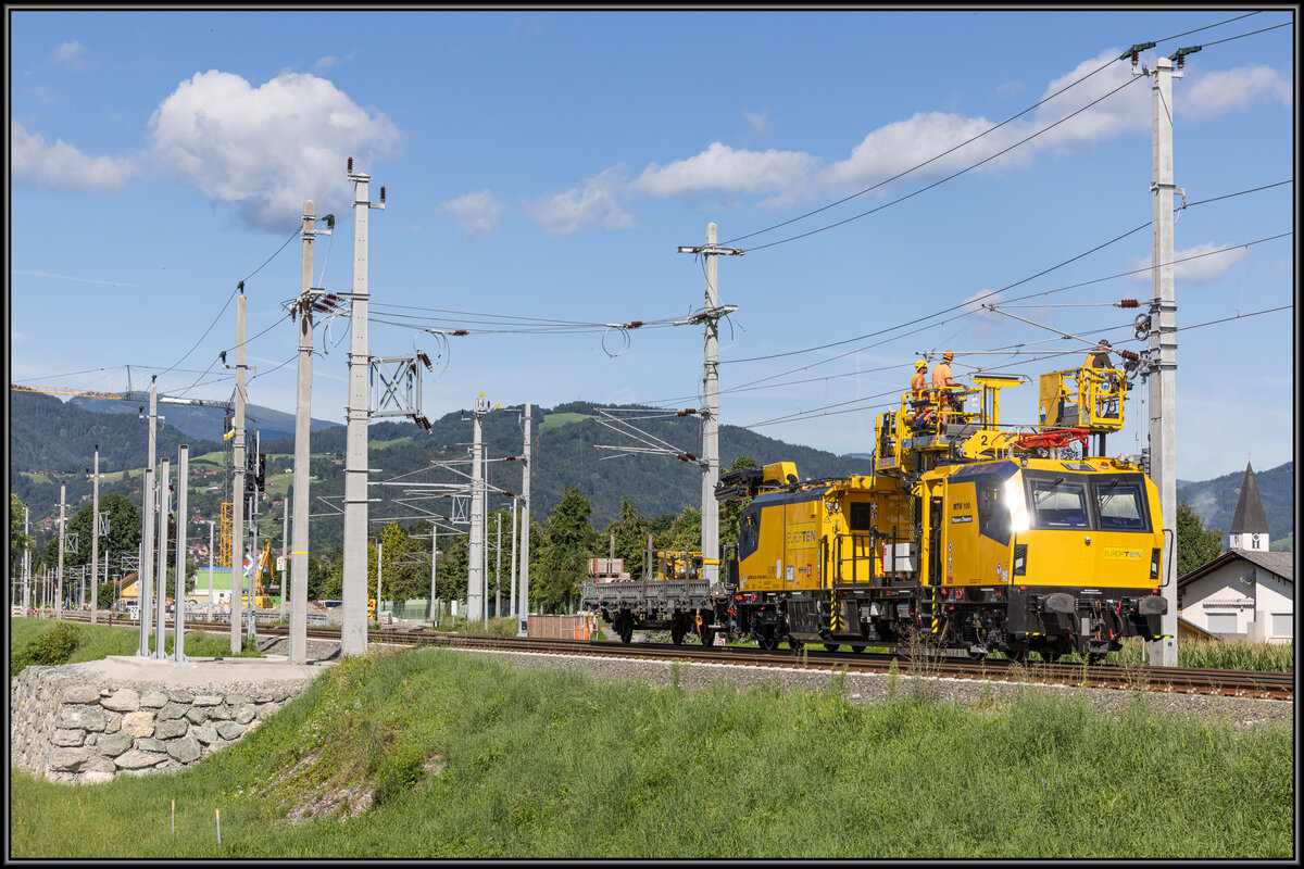 Frauental Bad Gams am 10.August 2023.
Die Elektrifizierung der GKB geht zügig voran ... 