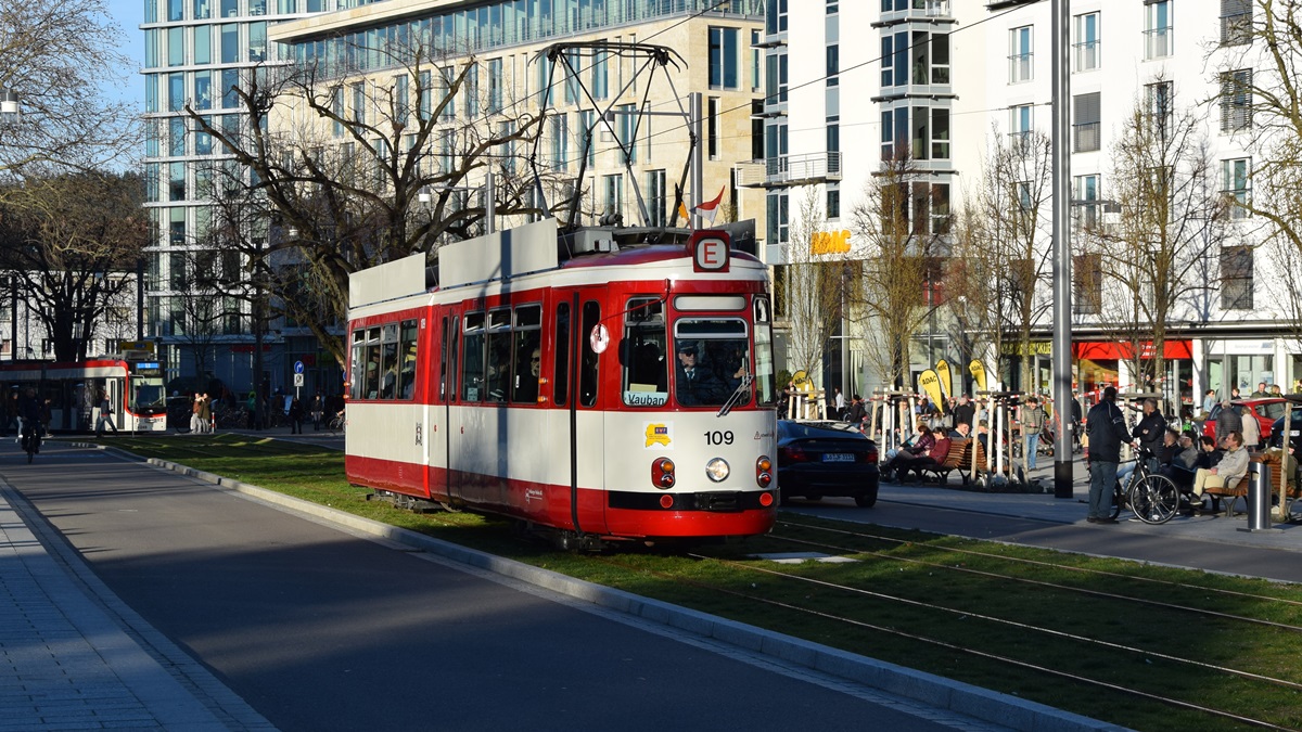 Freiburg im Breisgau - Historische Straßenbahn Nr. 109 - Aufgenommen am 16.03.2019