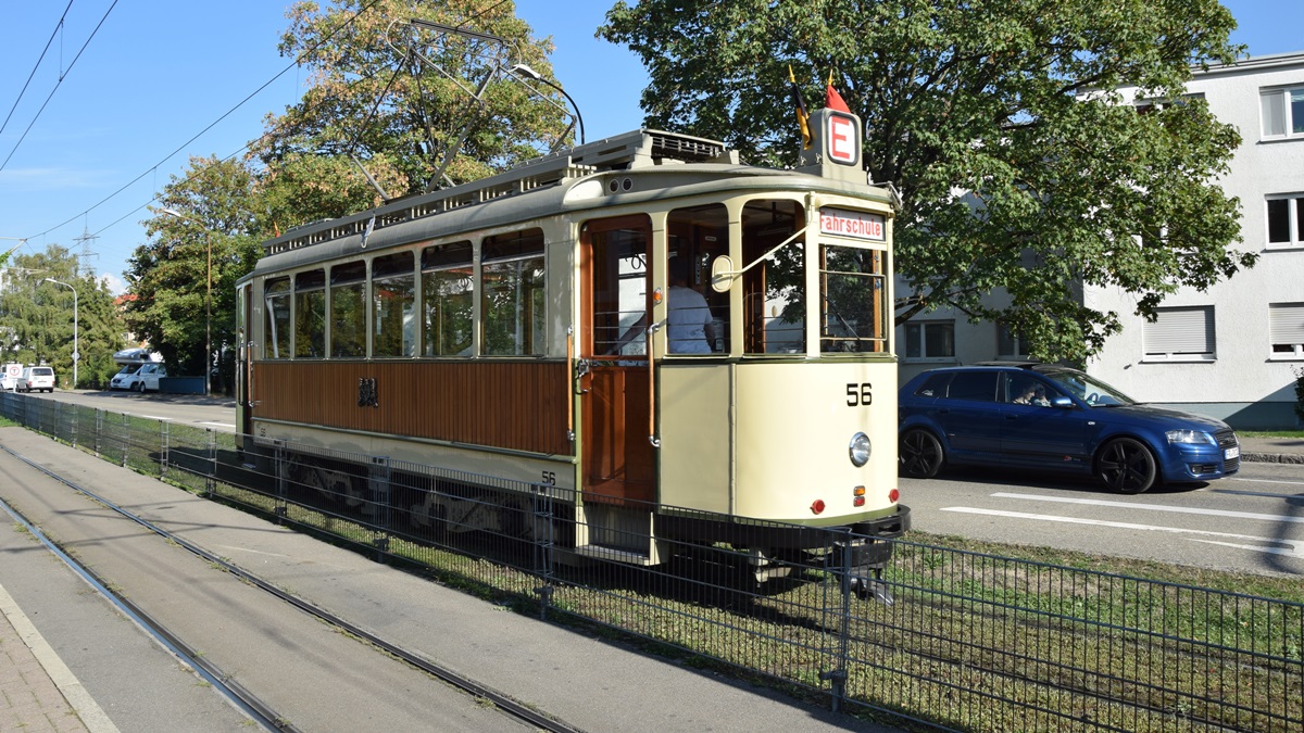 Freiburg im Breisgau - Oldtimer Tram 56 - Historische Straßenbahn Rastatt T4 - Aufgenommen am 20.09.2018