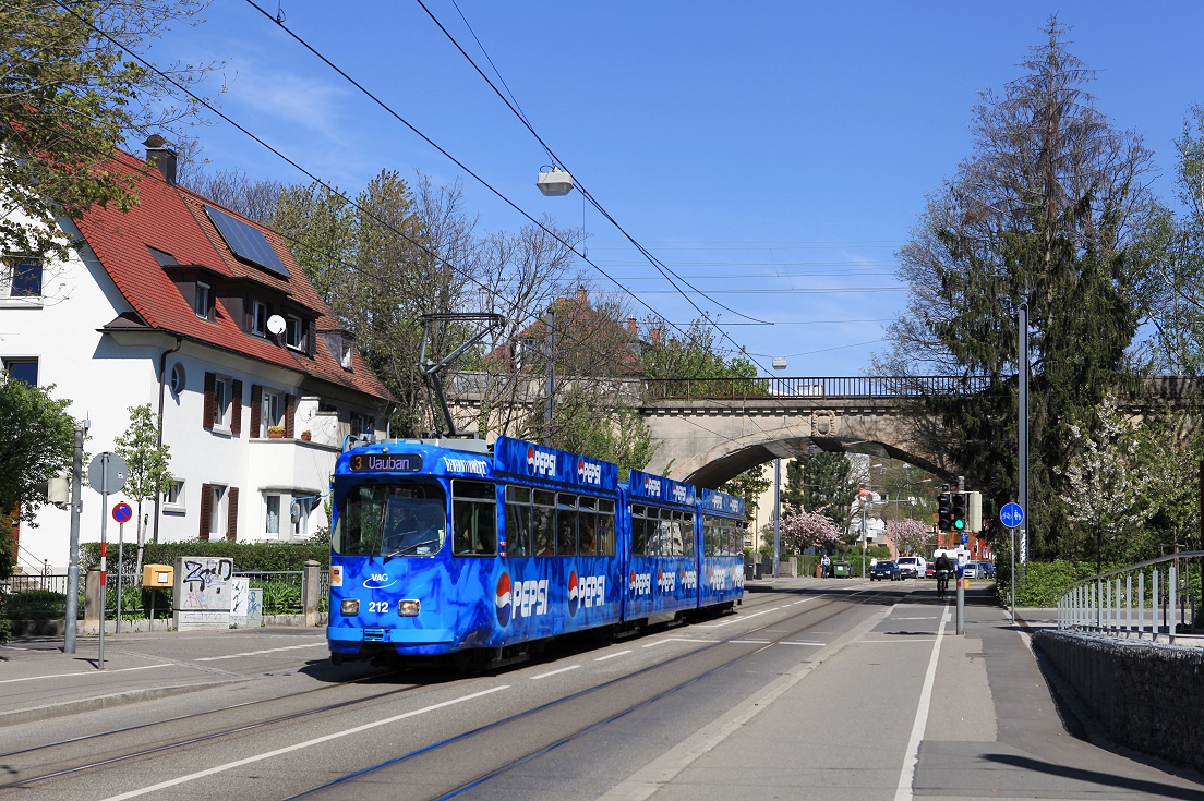 Freiburg Tw 212, Merzhauser Straße, 10.04.2017.