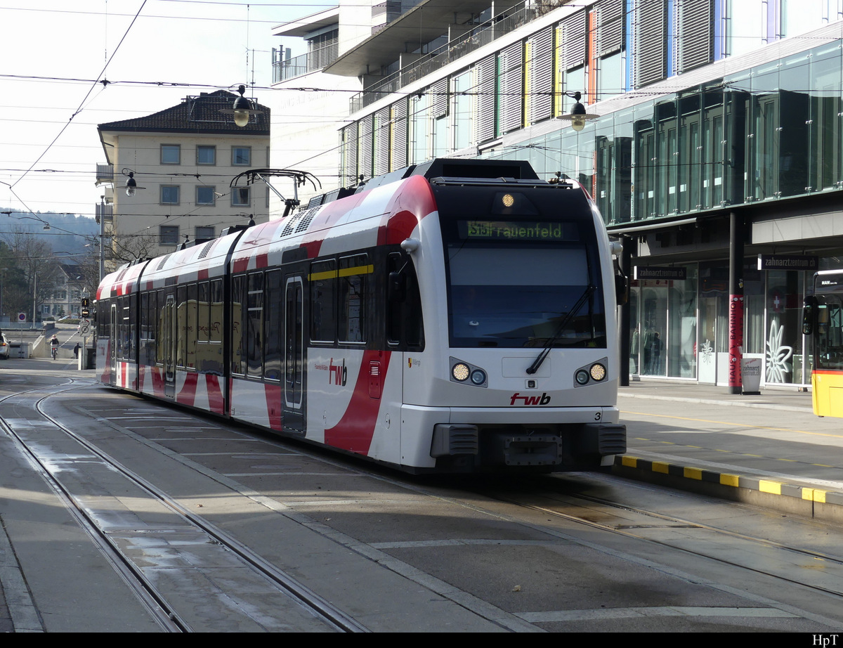 FW - Triebwagen ABe 4/8  7003in Frauenfeld am 05.02.2021