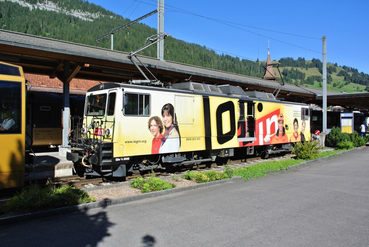 GDe 4/4 6006,  Login , abgestellt in Zweisimmen, 03.09.2013.