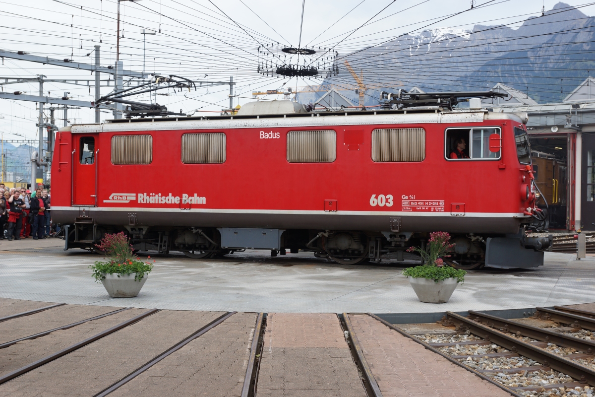 Ge 4/4 I 603 wird am 10.05.2014 anlässlich der Lokparade in Landquart gezeigt.