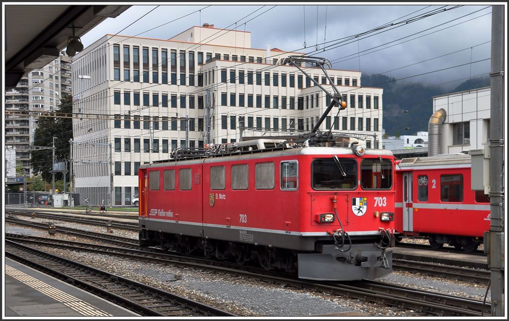Ge 6/6 II 703  St.Moritz  in Landquart. (25.08.2015)