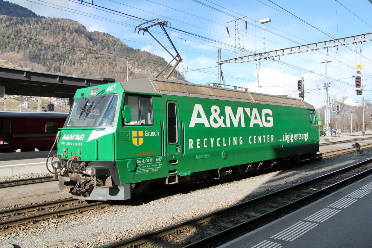 Ge4/4 III Nr.647 Grüsch am 11.02.14 in Landquart