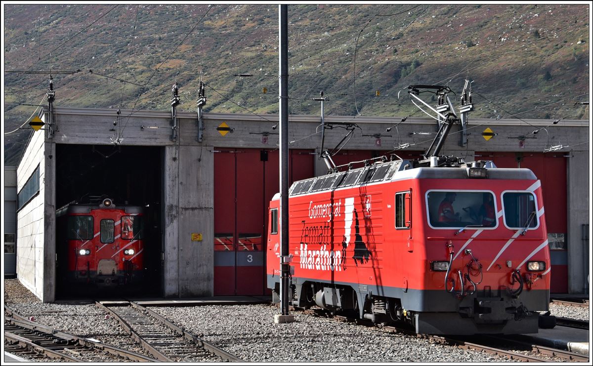 Geh 4/4 104  Furka  ex SBB in Andermatt. (10.10.2019)